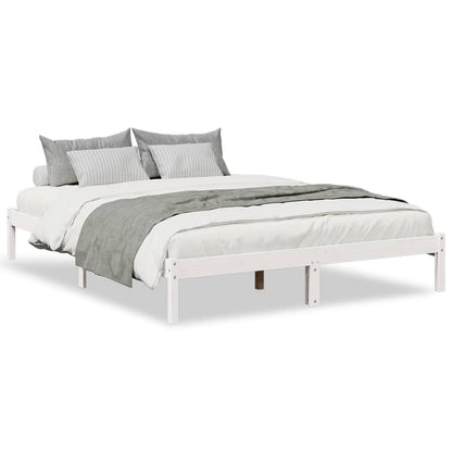 vidaXL Extra Long Bed Frame without Mattress White 140x220 cm Solid Wood Pine