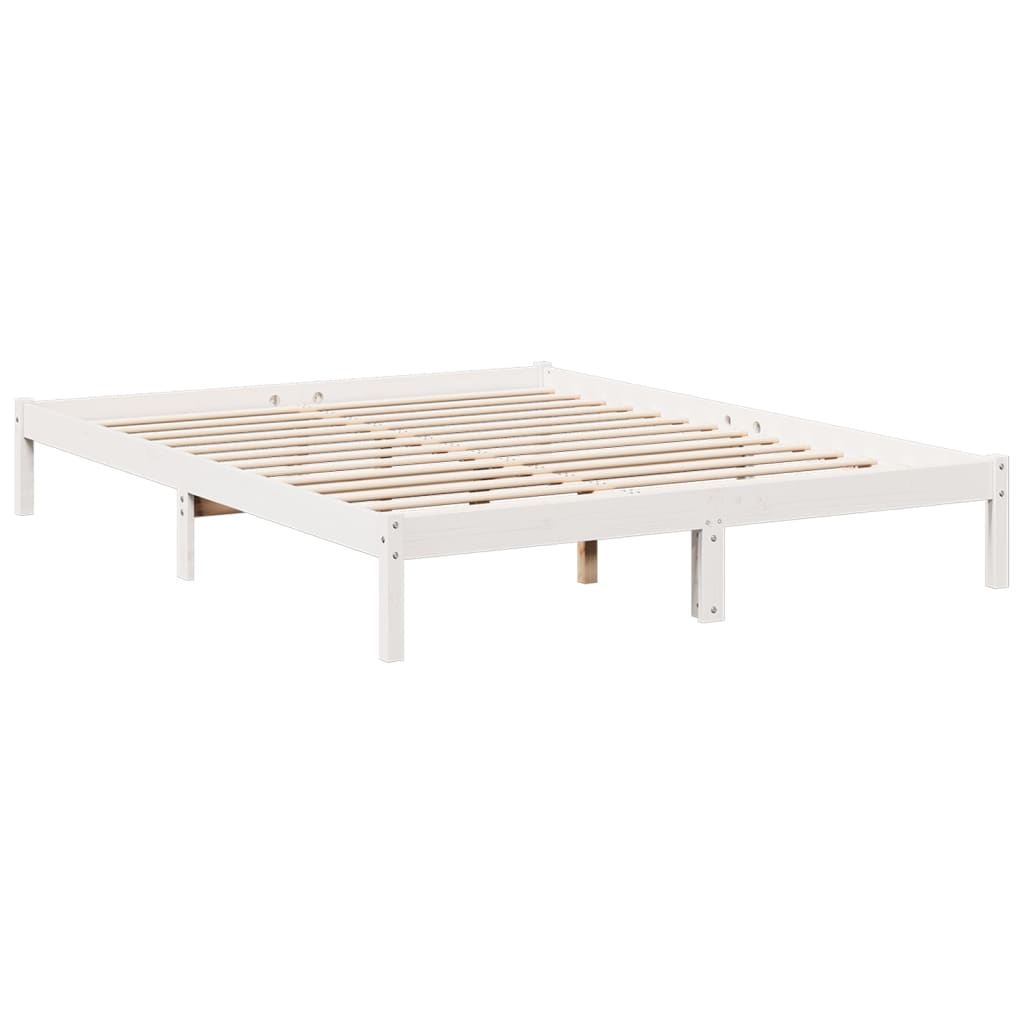vidaXL Extra Long Bed Frame without Mattress White 140x220 cm Solid Wood Pine