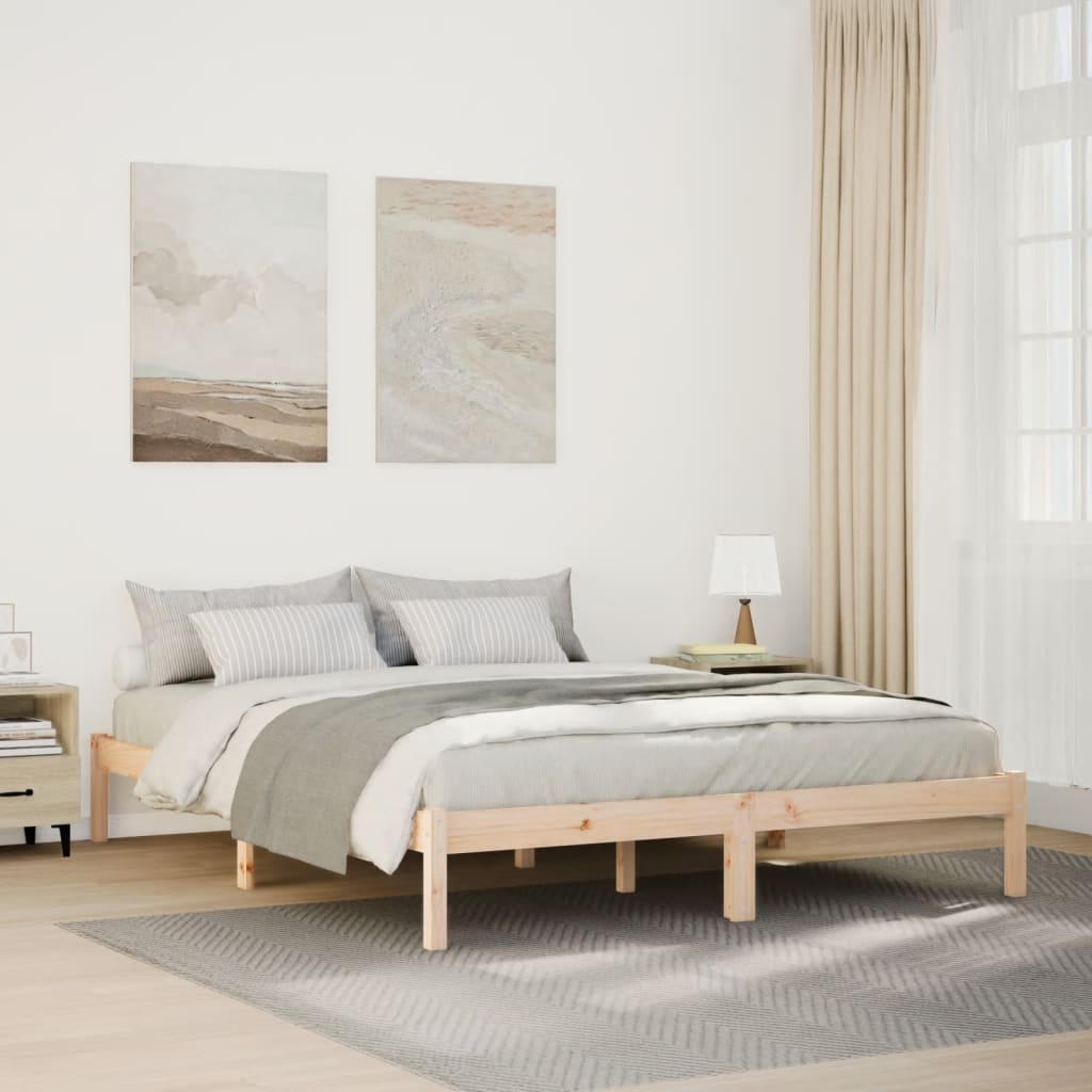 vidaXL Extra Long Bed Frame without Mattress 160x220 cm Solid Wood Pine