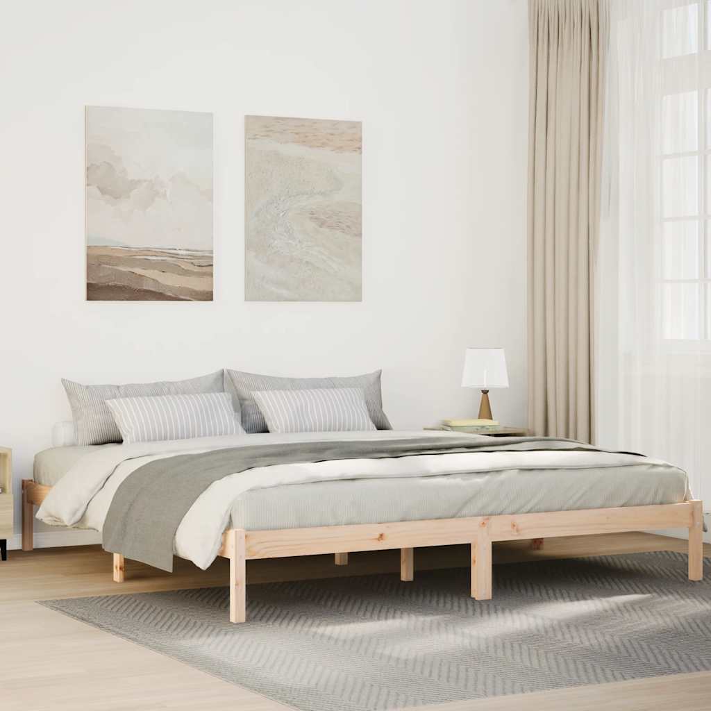 vidaXL Extra Long Bed Frame without Mattress 180x220cm Solid Wood Pine