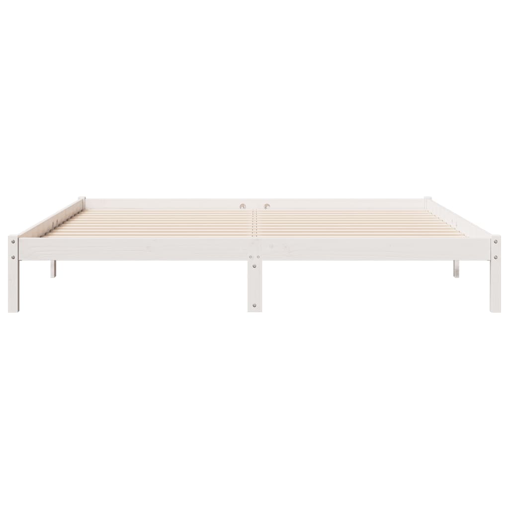 vidaXL Extra Long Bed Frame without Mattress White 200x220 cm Solid Wood Pine