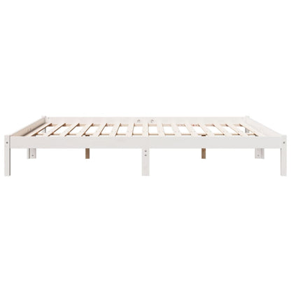 vidaXL Extra Long Bed Frame without Mattress White 200x220 cm Solid Wood Pine