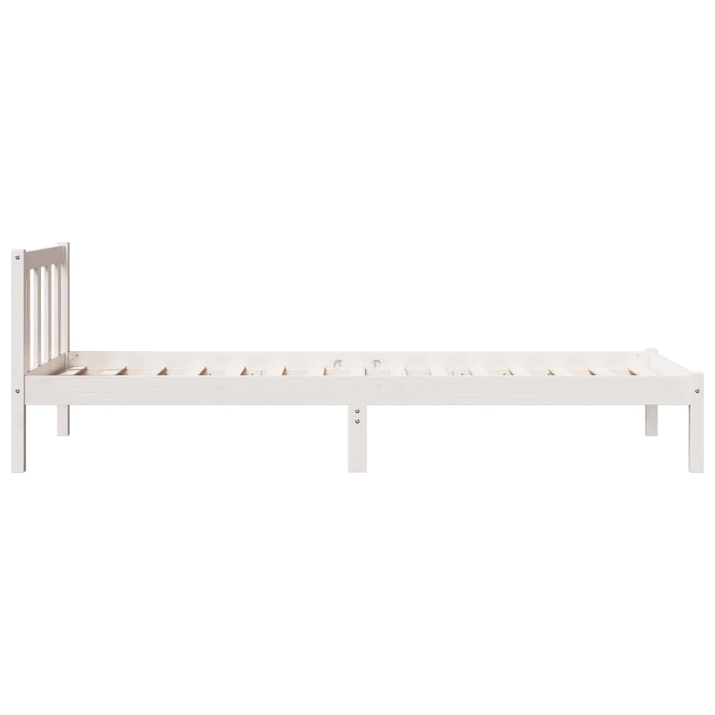 vidaXL Extra Long Bed Frame without Mattress White 100x210 cm Solid Wood Pine
