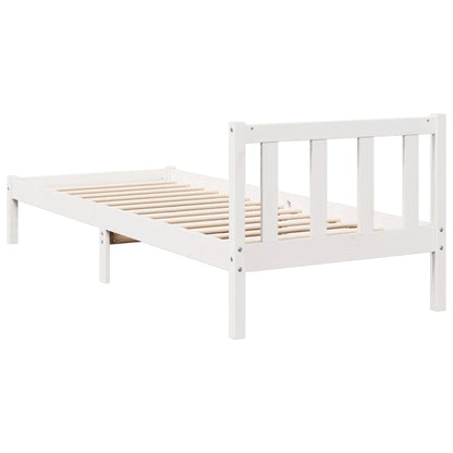 vidaXL Extra Long Bed Frame without Mattress White 100x210 cm Solid Wood Pine
