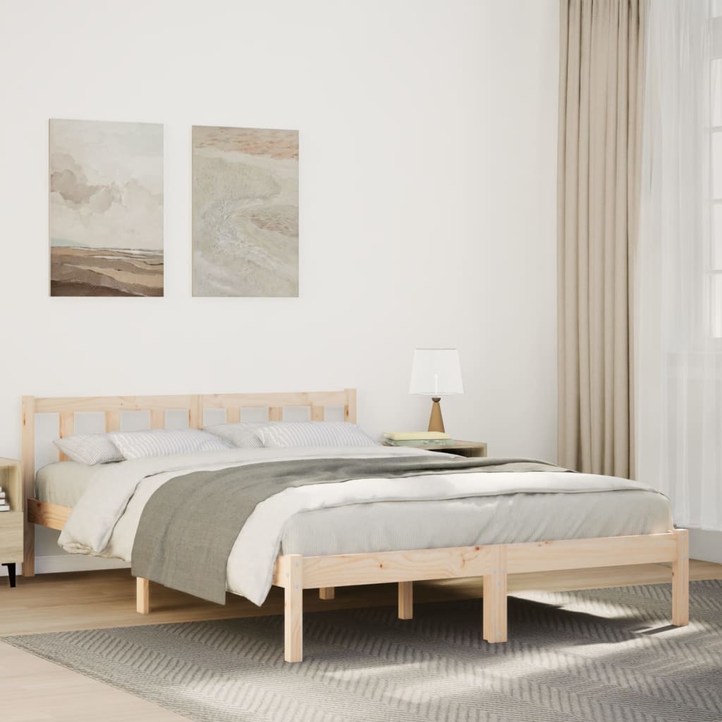 vidaXL Extra Long Bed Frame without Mattress 140x210 cm Solid Wood Pine