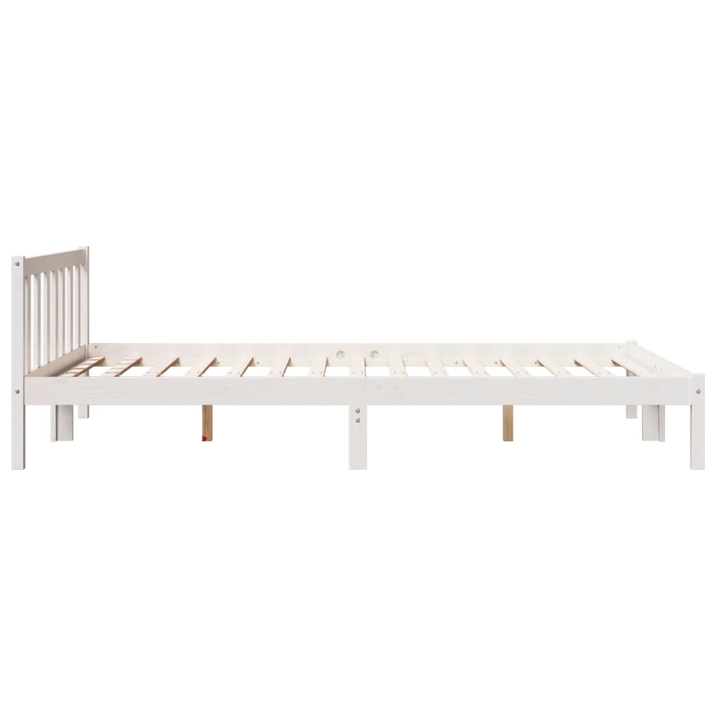 vidaXL Extra Long Bed Frame without Mattress White 140x210 cm Solid Wood Pine