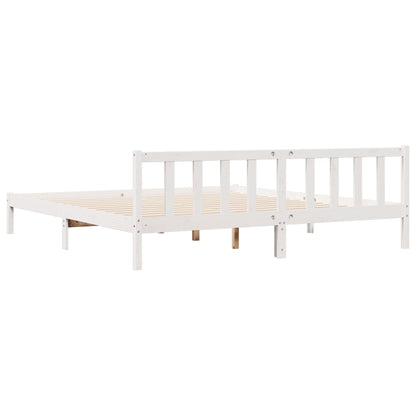 vidaXL Extra Long Bed Frame without Mattress White 180x210 cm Solid Wood Pine