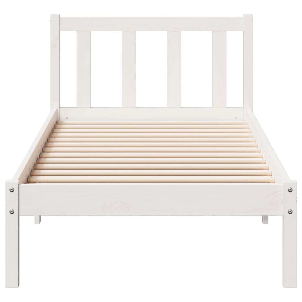 vidaXL Extra Long Bed Frame without Mattress White 80x220 cm Solid Wood Pine