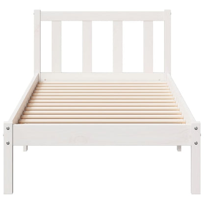 vidaXL Extra Long Bed Frame without Mattress White 80x220 cm Solid Wood Pine