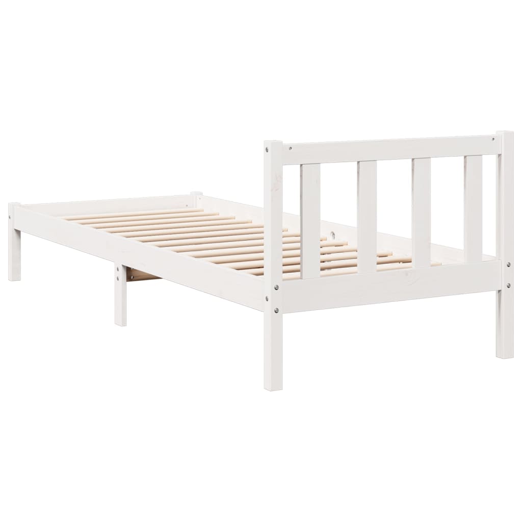 vidaXL Extra Long Bed Frame without Mattress White 80x220 cm Solid Wood Pine