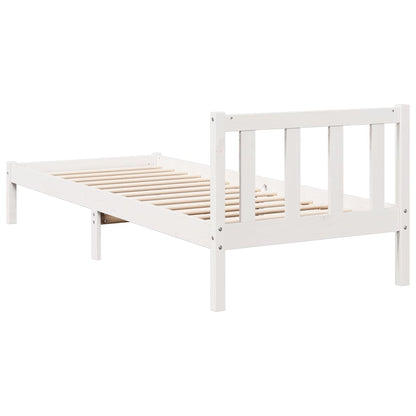 vidaXL Extra Long Bed Frame without Mattress White 80x220 cm Solid Wood Pine