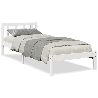vidaXL Extra Long Bed Frame without Mattress White 100x220 cm Solid Wood Pine