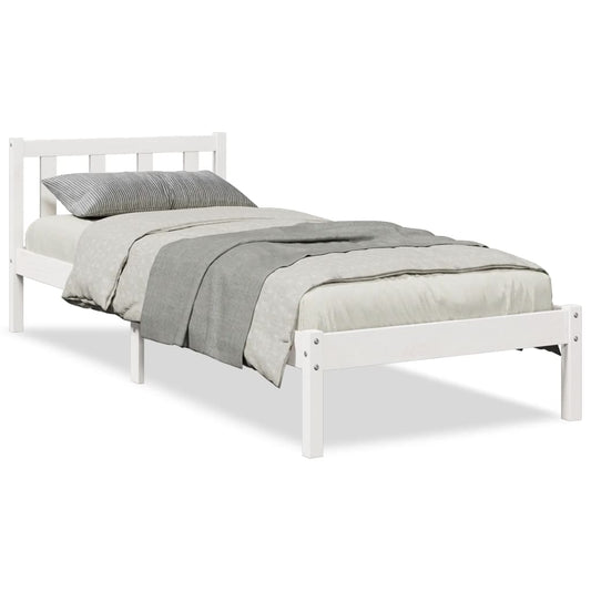 vidaXL Extra Long Bed Frame without Mattress White 100x220 cm Solid Wood Pine