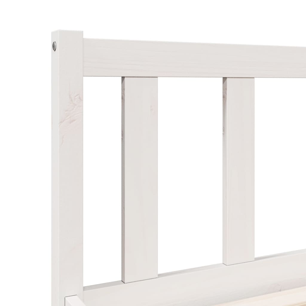 vidaXL Extra Long Bed Frame without Mattress White 100x220 cm Solid Wood Pine