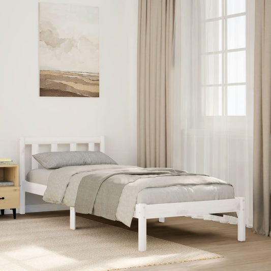 vidaXL Extra Long Bed Frame without Mattress White 100x220 cm Solid Wood Pine