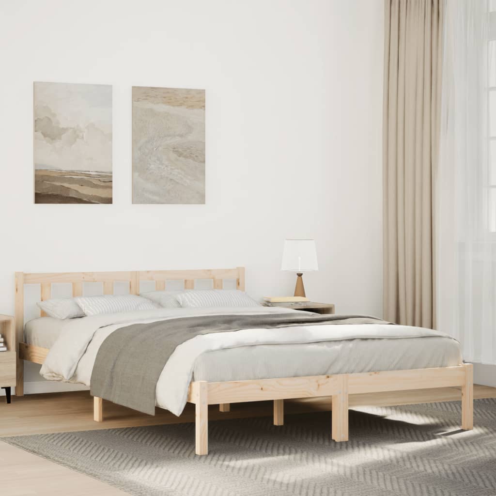 vidaXL Extra Long Bed Frame without Mattress 140x220 cm Solid Wood Pine