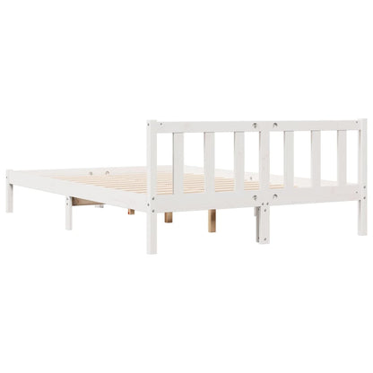 vidaXL Extra Long Bed Frame without Mattress White 160x220 cm Solid Wood Pine
