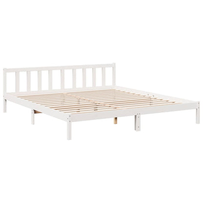 vidaXL Extra Long Bed Frame without Mattress White 180x220 cm Solid Wood Pine