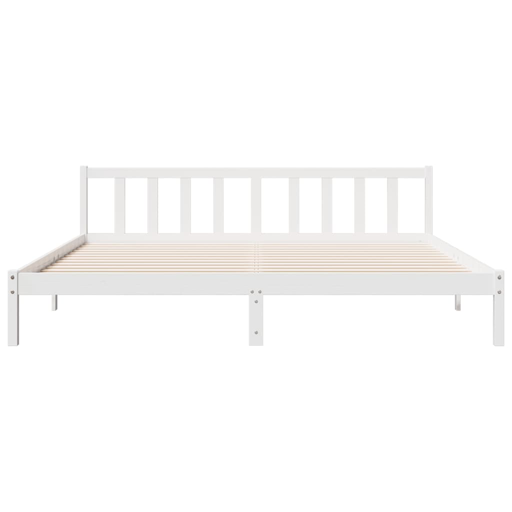 vidaXL Extra Long Bed Frame without Mattress White 180x220 cm Solid Wood Pine