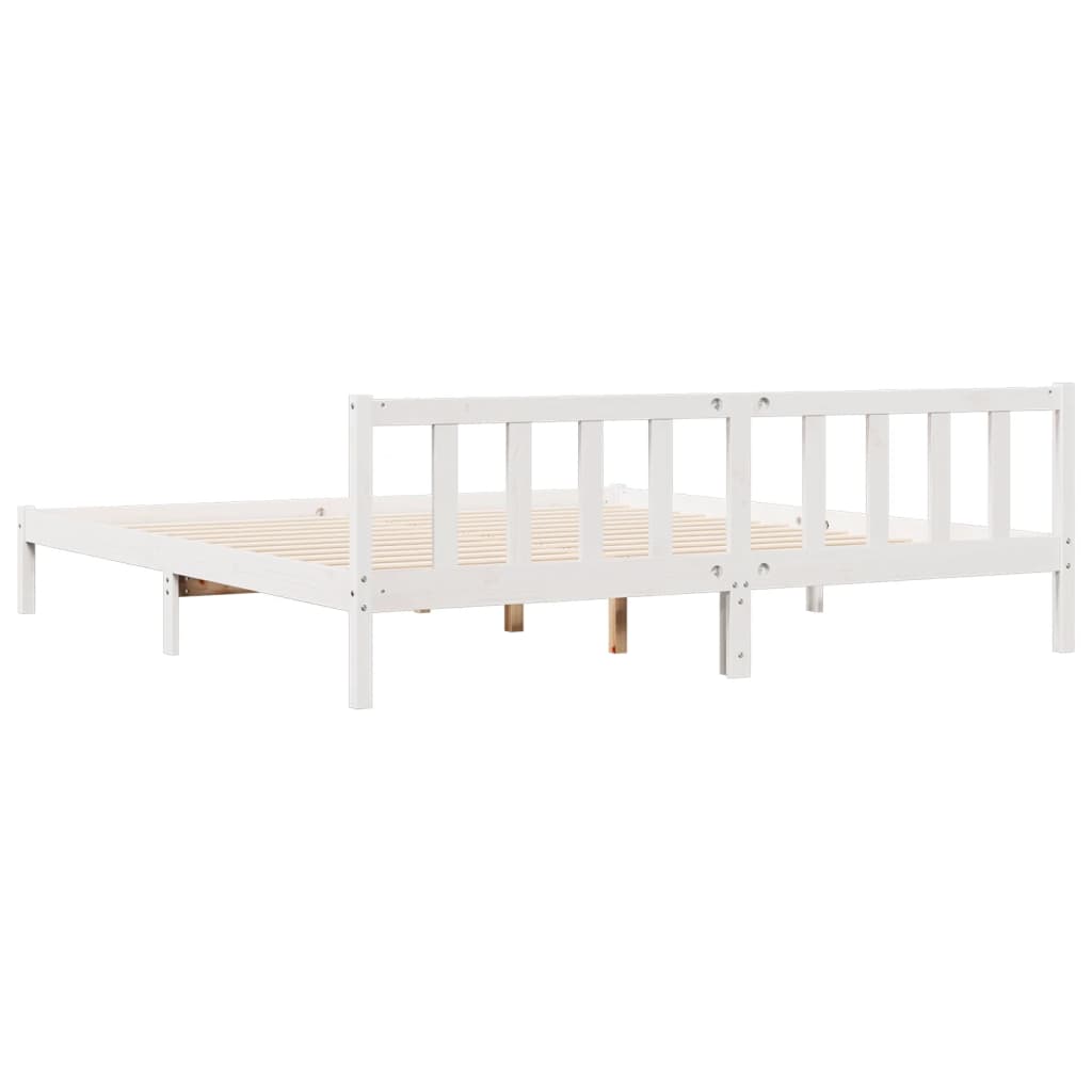 vidaXL Extra Long Bed Frame without Mattress White 180x220 cm Solid Wood Pine