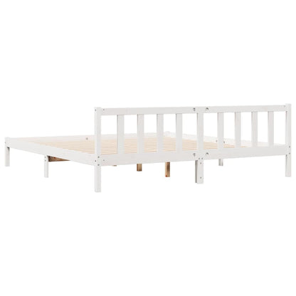 vidaXL Extra Long Bed Frame without Mattress White 180x220 cm Solid Wood Pine
