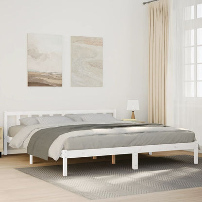 vidaXL Extra Long Bed Frame without Mattress White 180x220 cm Solid Wood Pine