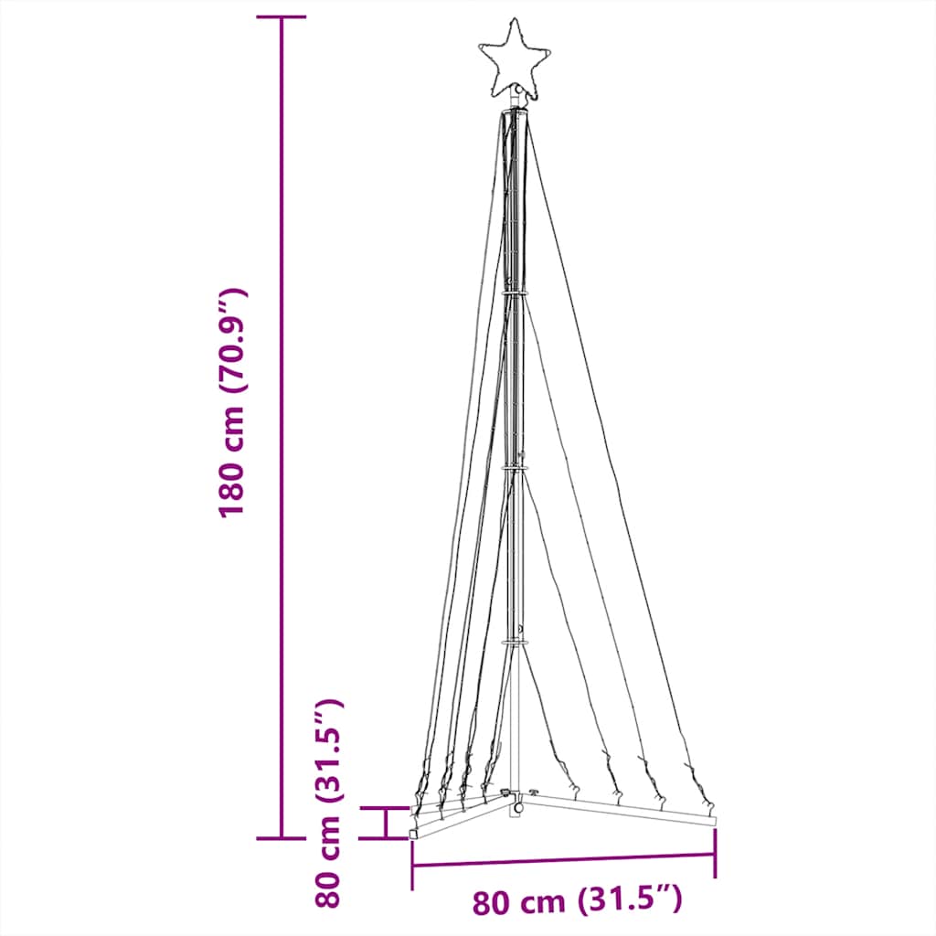 vidaXL LED Christmas Tree 339 LEDs Cold White 187 cm