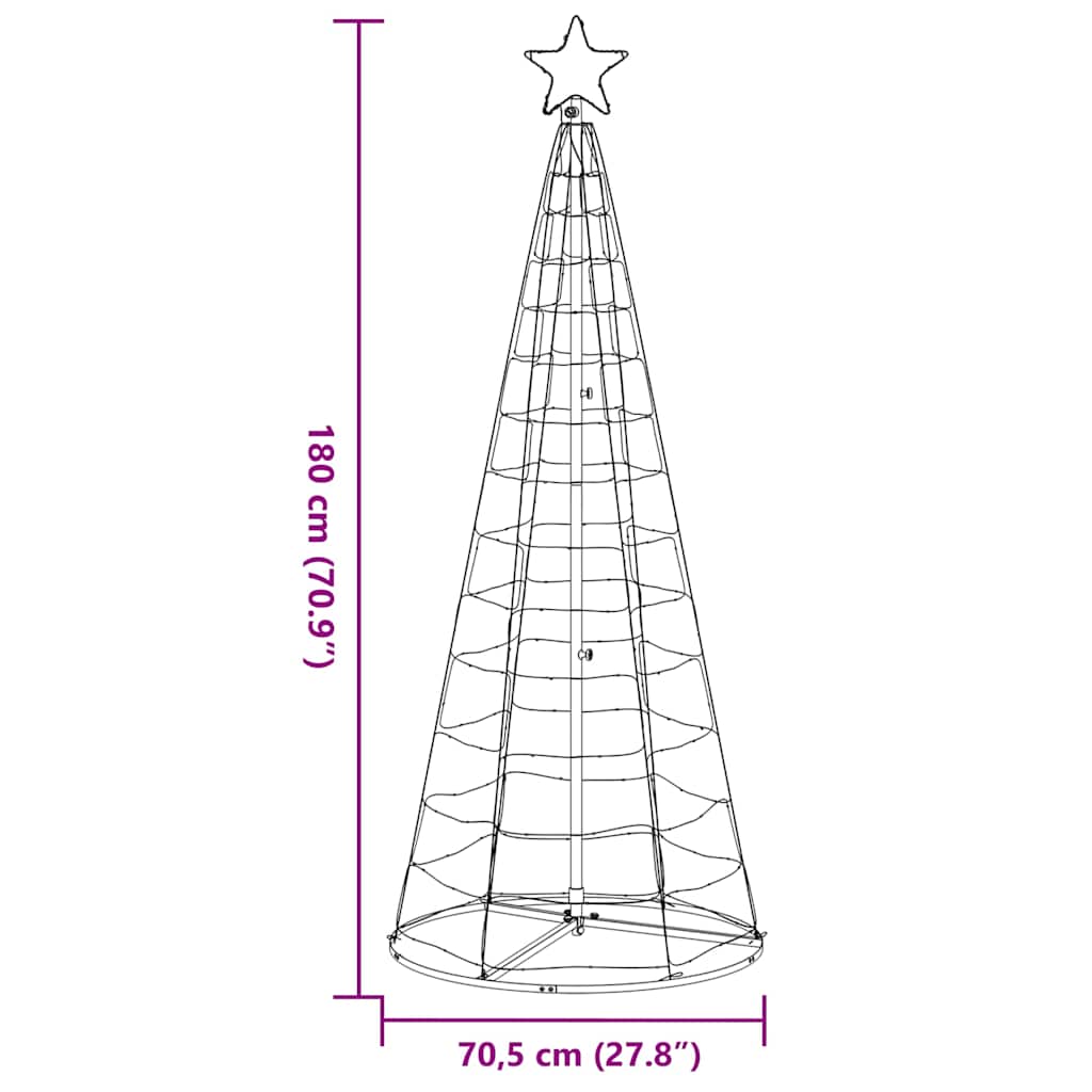 vidaXL LED Christmas Tree 200 LEDs Warm White 180 cm