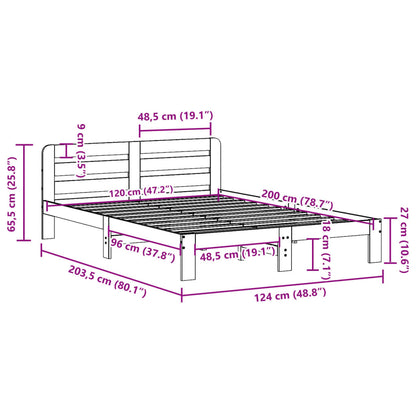 vidaXL Bed Frame without Mattress 120x200 cm Solid Wood Pine