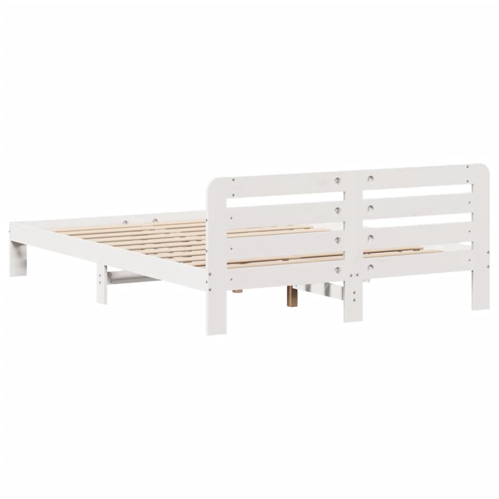 vidaXL Bed Frame without Mattress White 140x200 cm Solid Wood Pine