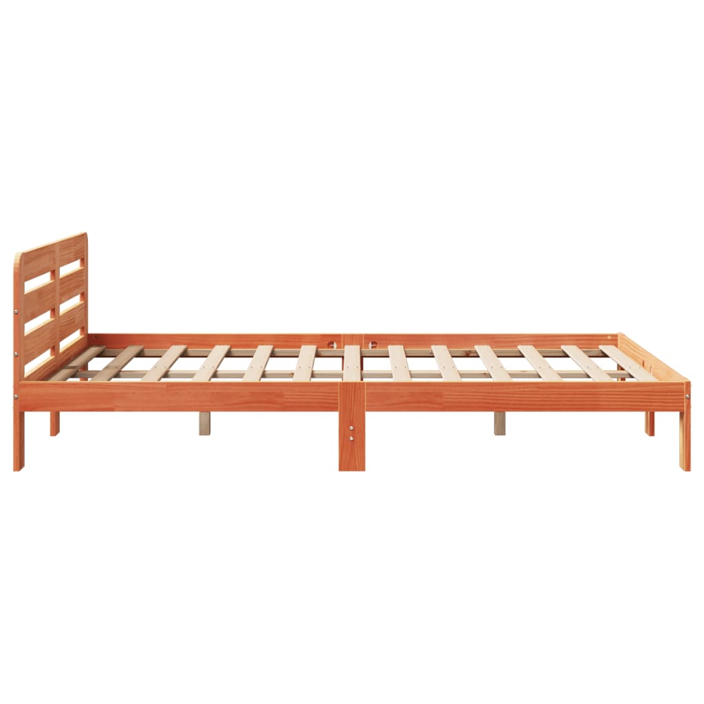 vidaXL Bed Frame without Mattress Wax Brown 140x200 cm Solid Wood Pine