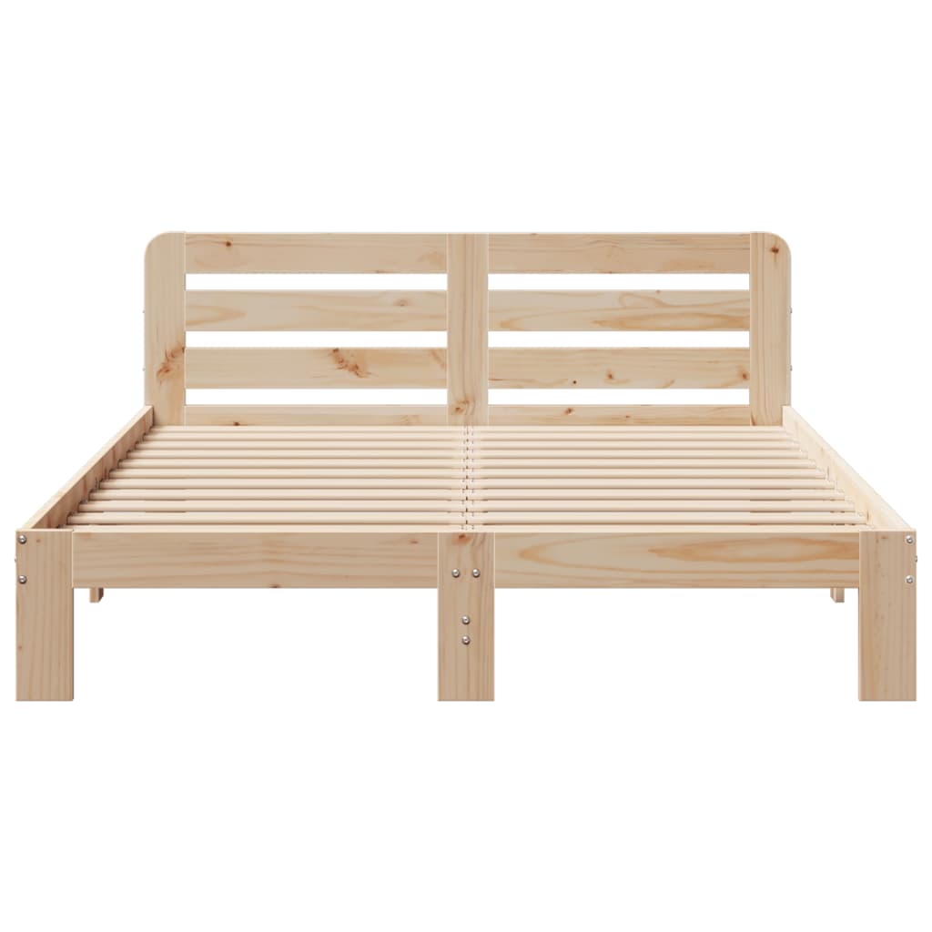vidaXL Bed Frame without Mattress 150x200 cm King Size Solid Wood Pine