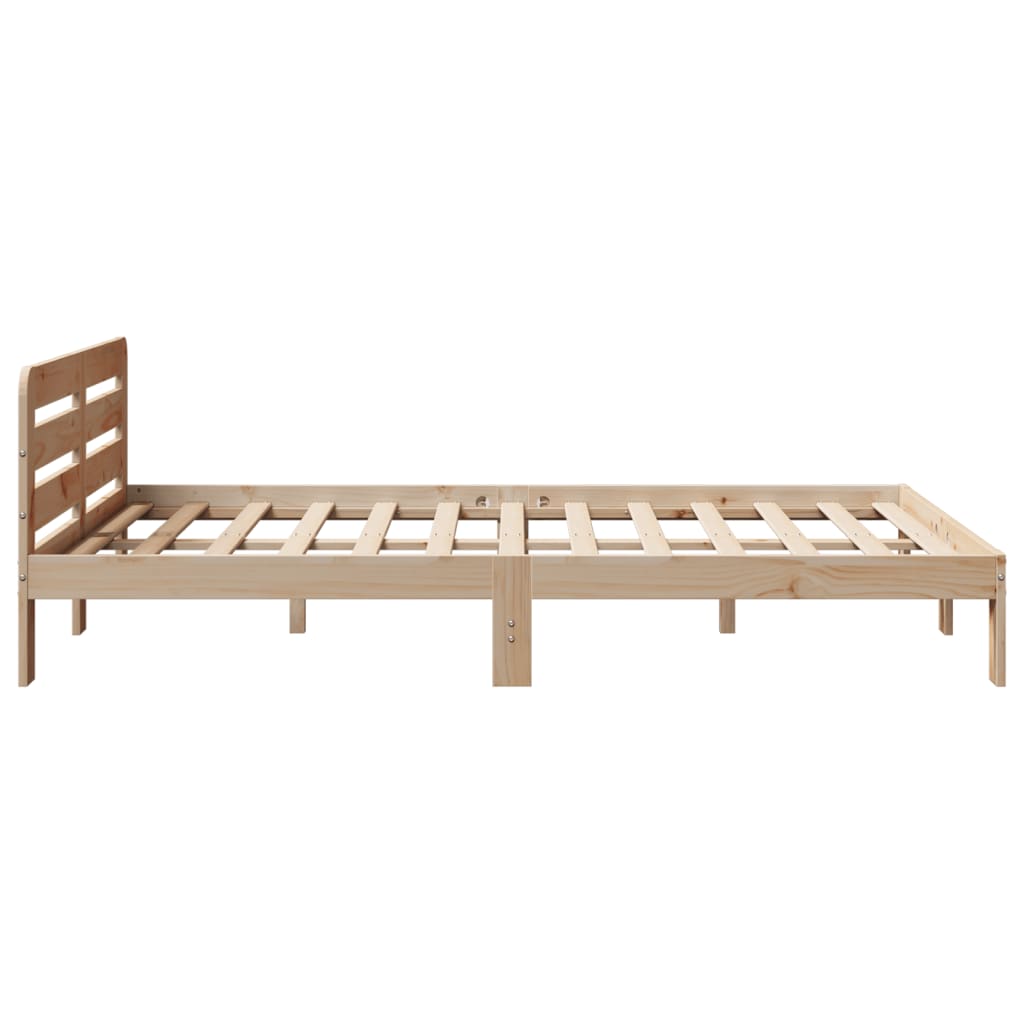 vidaXL Bed Frame without Mattress 150x200 cm King Size Solid Wood Pine