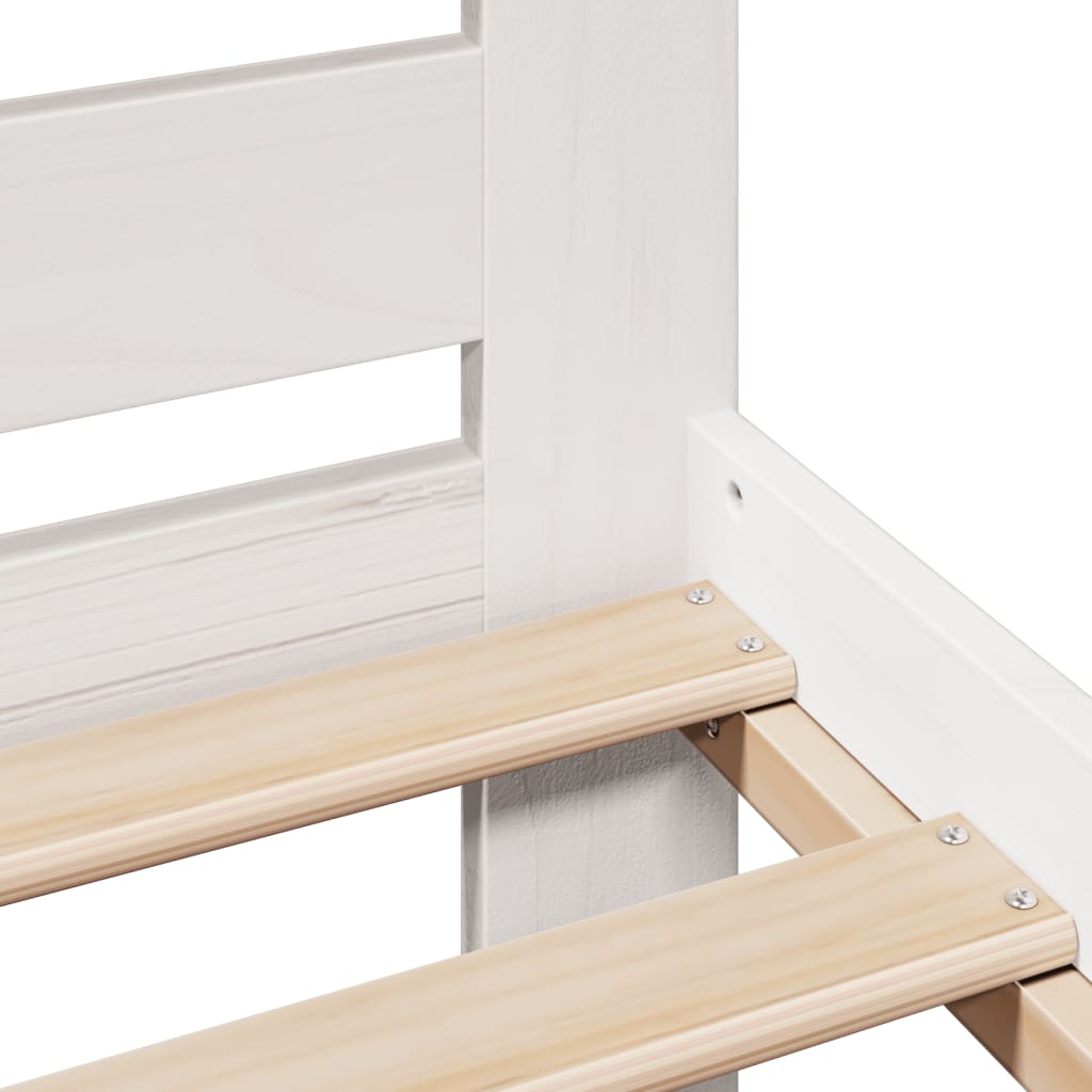 vidaXL Bed Frame without Mattress White 150x200 cm King Size Solid Wood Pine