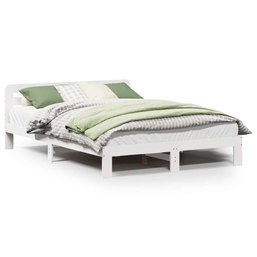 vidaXL Bed Frame without Mattress White 160x200 cm Solid Wood Pine