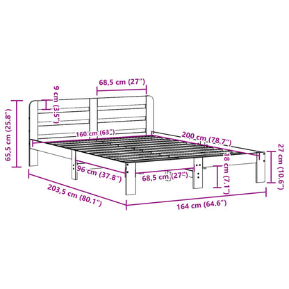 vidaXL Bed Frame without Mattress White 160x200 cm Solid Wood Pine