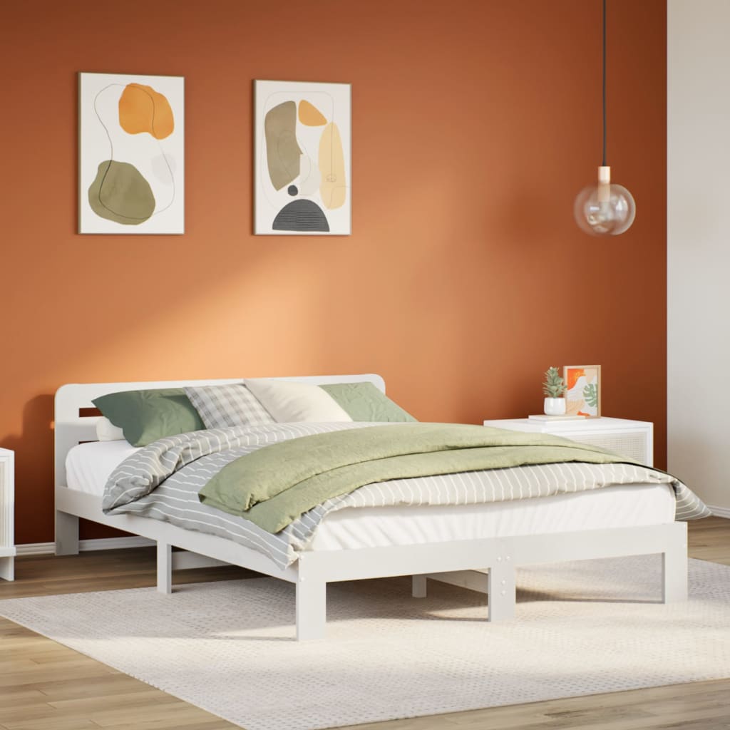 vidaXL Bed Frame without Mattress White 160x200 cm Solid Wood Pine