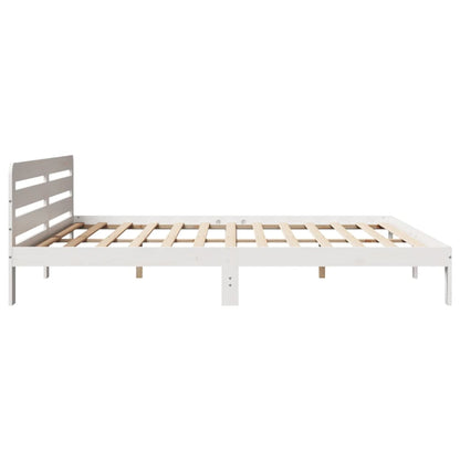 vidaXL Bed Frame without Mattress White 180x200 cm Super King Solid Wood Pine