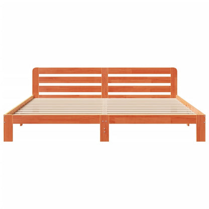 vidaXL Bed Frame without Mattress Wax Brown 180x200 cm Super King Solid Wood Pine