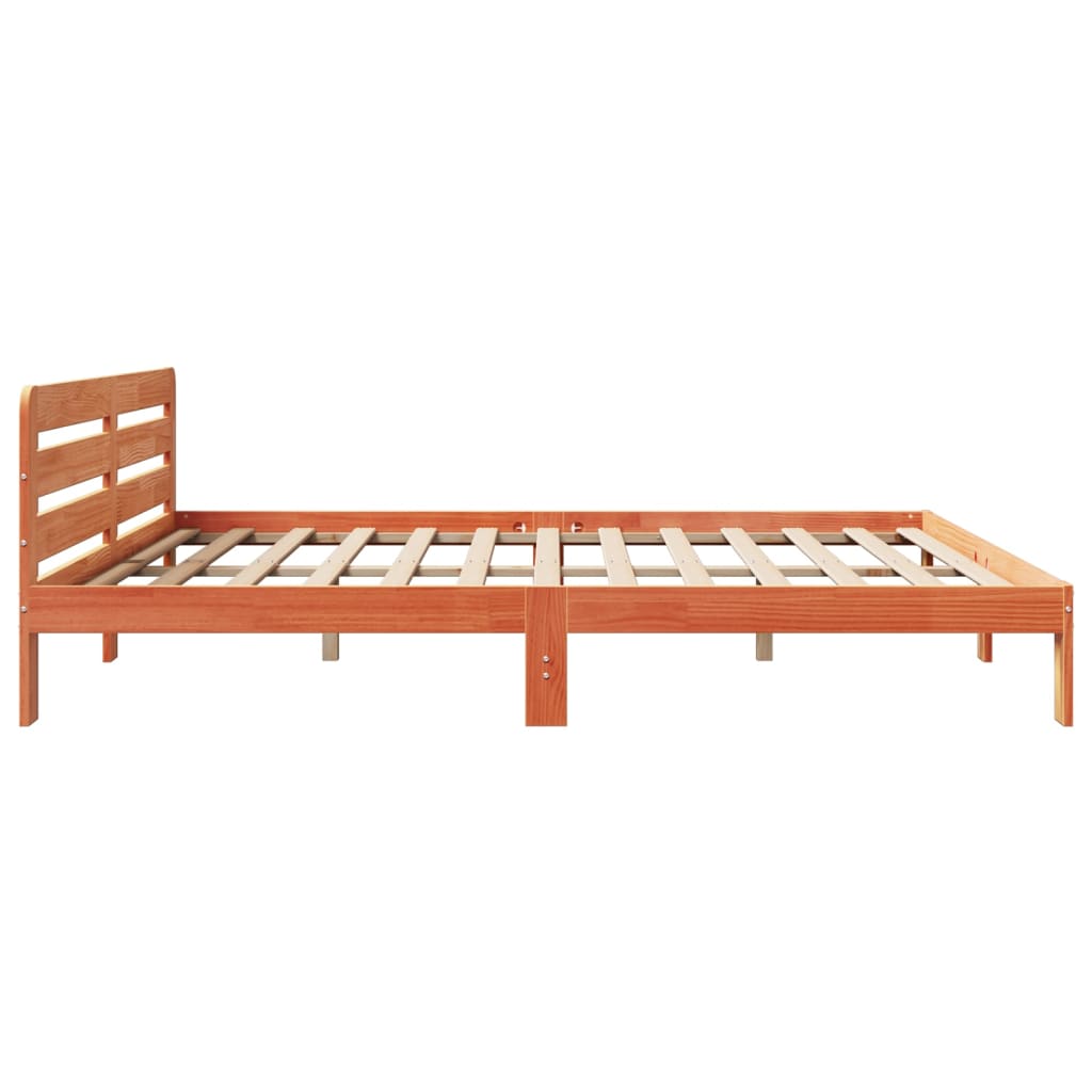 vidaXL Bed Frame without Mattress Wax Brown 180x200 cm Super King Solid Wood Pine