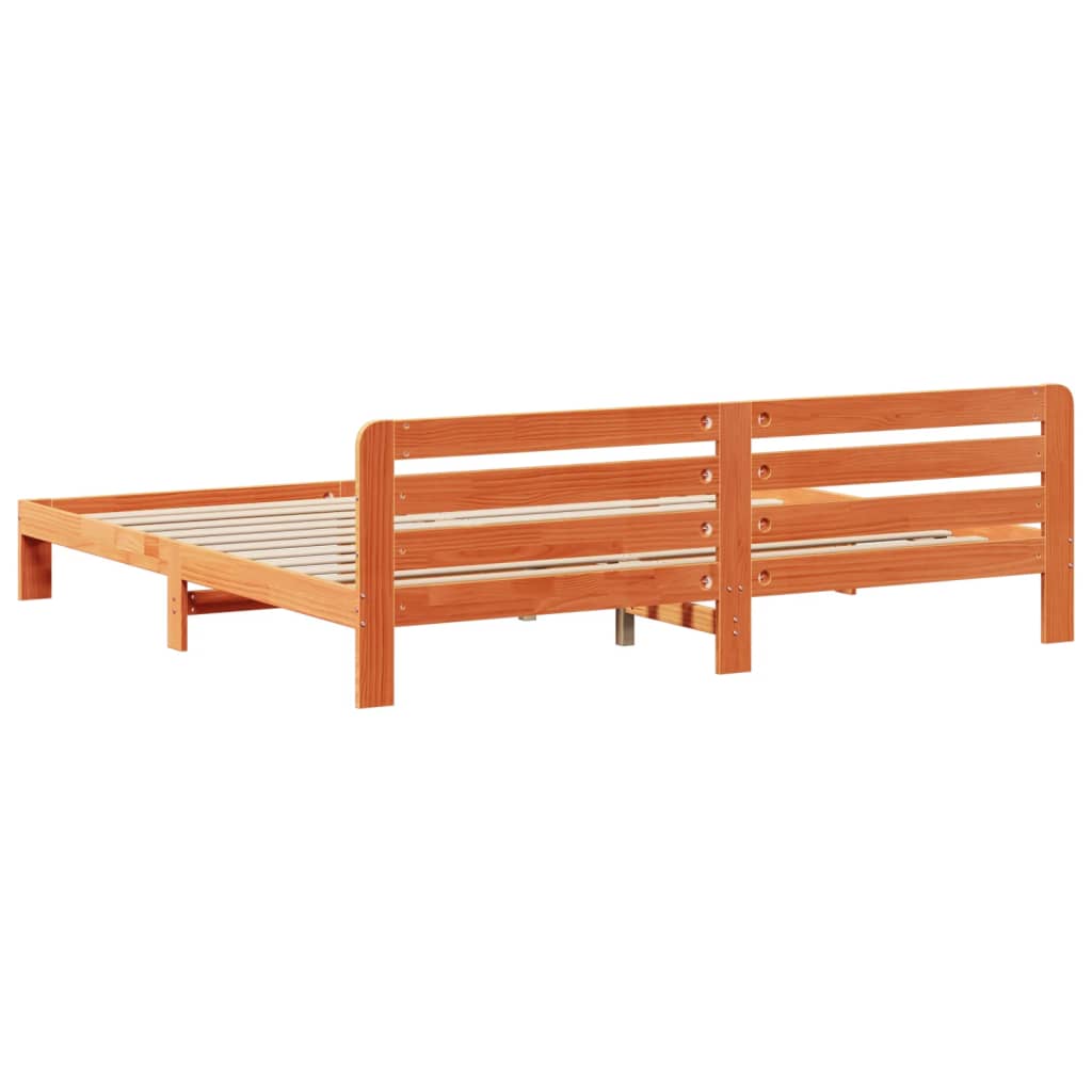 vidaXL Bed Frame without Mattress Wax Brown 180x200 cm Super King Solid Wood Pine