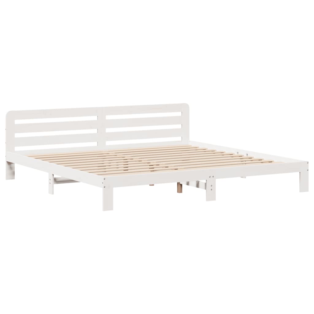 vidaXL Bed Frame without Mattress White 200x200 cm Solid Wood Pine