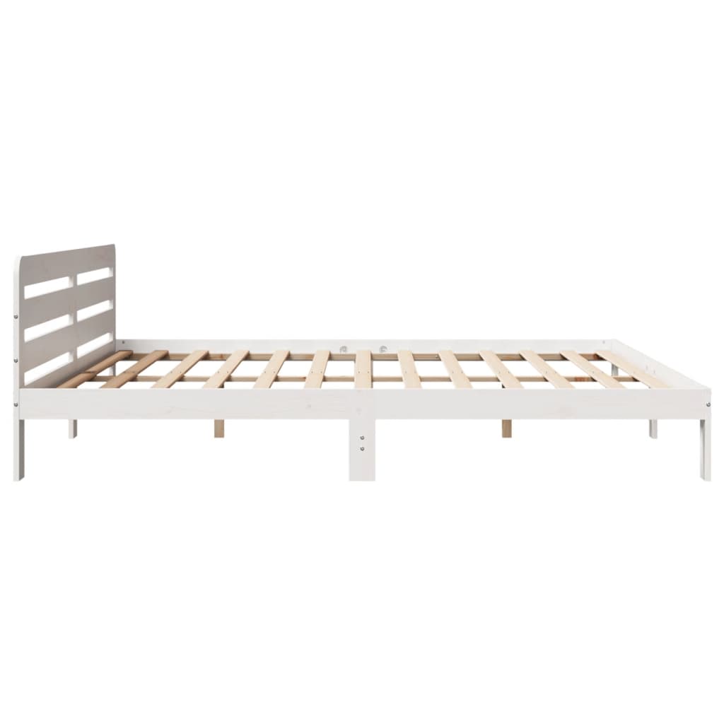 vidaXL Bed Frame without Mattress White 200x200 cm Solid Wood Pine