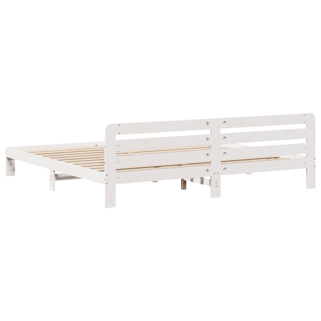 vidaXL Bed Frame without Mattress White 200x200 cm Solid Wood Pine
