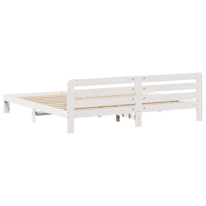 vidaXL Bed Frame without Mattress White 200x200 cm Solid Wood Pine