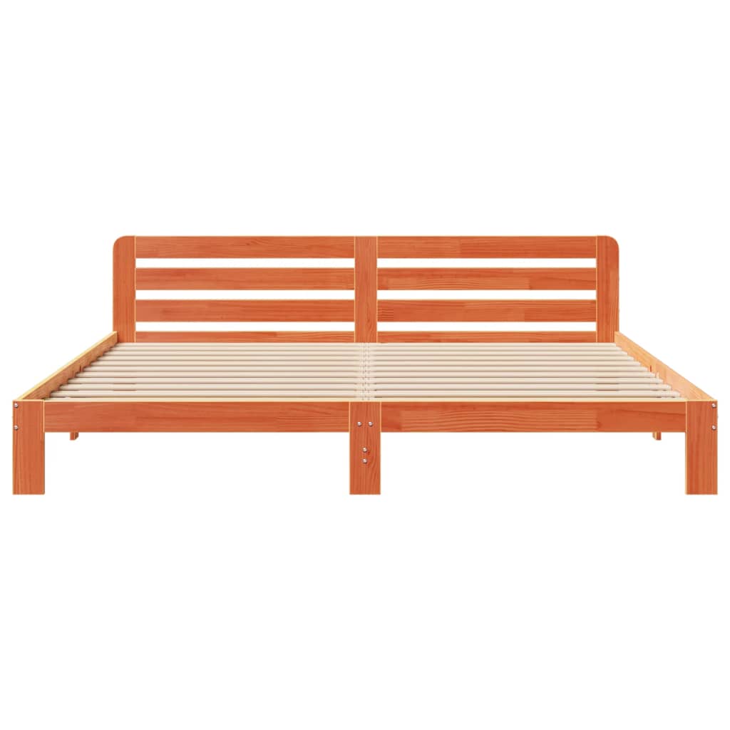 vidaXL Bed Frame without Mattress Wax Brown 200x200 cm Solid Wood Pine