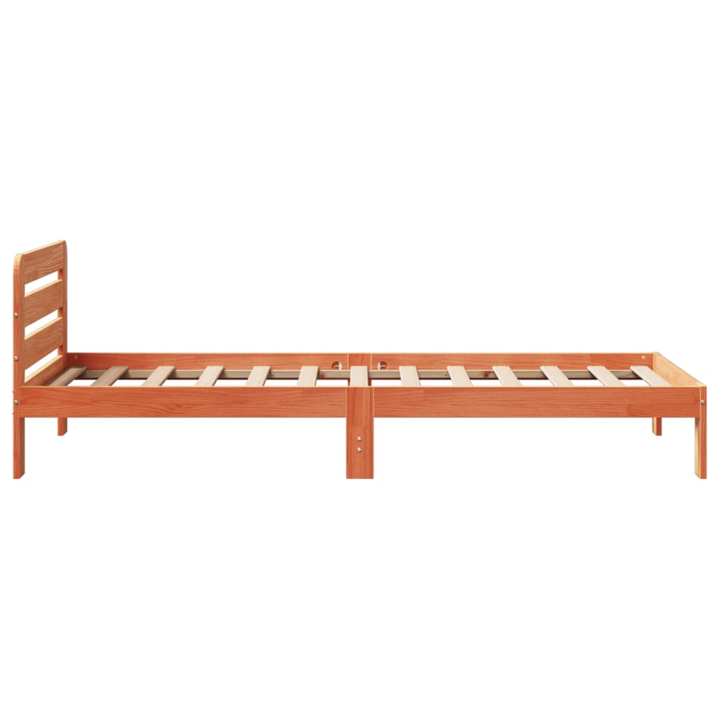 vidaXL Bed Frame without Mattress Wax Brown 90x190 cm Single Solid Wood Pine