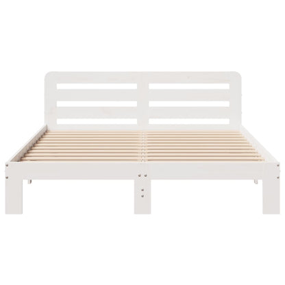 vidaXL Bed Frame without Mattress White 135x190 cm Double Solid Wood Pine