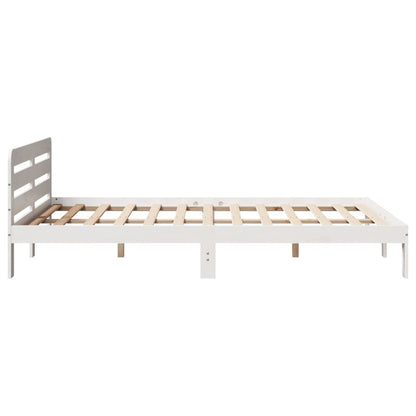 vidaXL Bed Frame without Mattress White 135x190 cm Double Solid Wood Pine