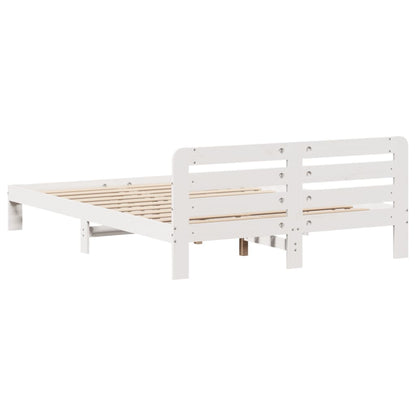 vidaXL Bed Frame without Mattress White 135x190 cm Double Solid Wood Pine